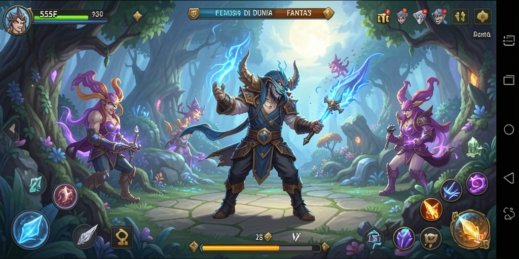 Tampilan gameplay seru dari 555F di dunia petualangan.