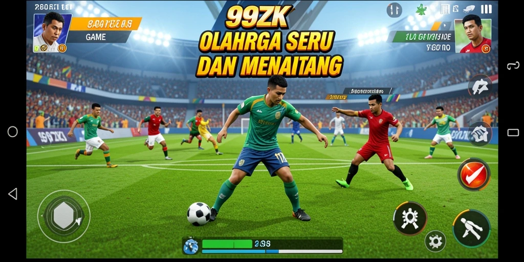 Screenshot dari gameplay seru 99ZK yang menampilkan aksi olahraga.