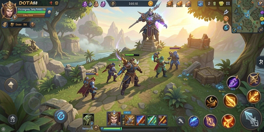 Gameplay seru DOTA88 di dunia terbuka yang luas.