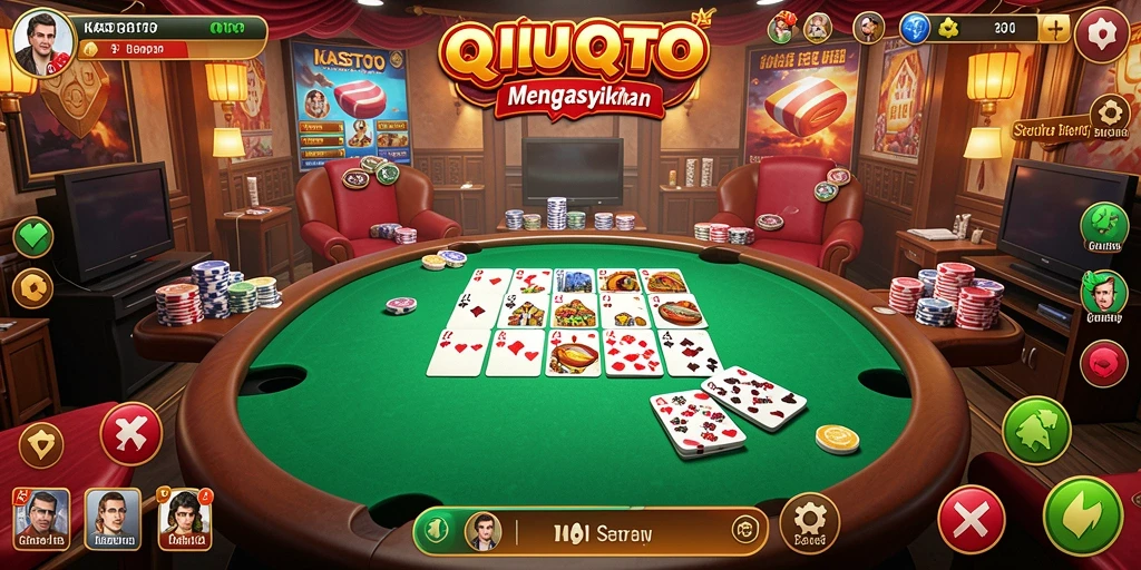 Screenshot utama KASTOTO menunjukkan gameplay QiuQiu yang dinamis.