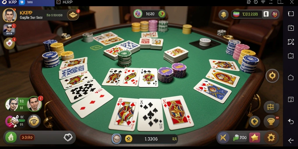 Tampilan screenshot gameplay KKRP yang menampilkan keseruan bermain Gaple.
