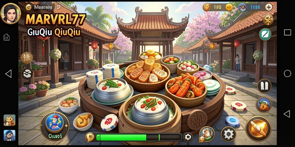 Tampilan gameplay QiuQiu yang seru dan interaktif di MARVRL77.