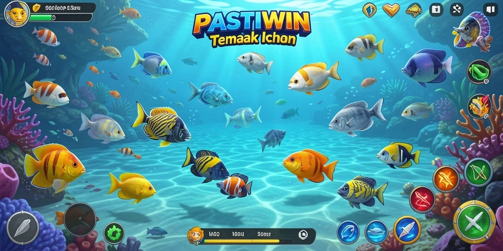 Gameplay PASTIWIN dengan aksi tembak ikan yang mendebarkan.
