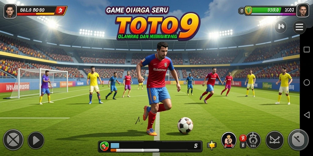 Gameplay TOTO9 menampilkan aksi olahraga yang seru dan kompetitif.